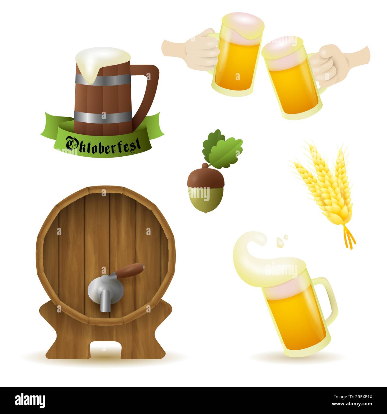 Oktoberfest colorful illustration set Stock Vector Image & Art - Alamy