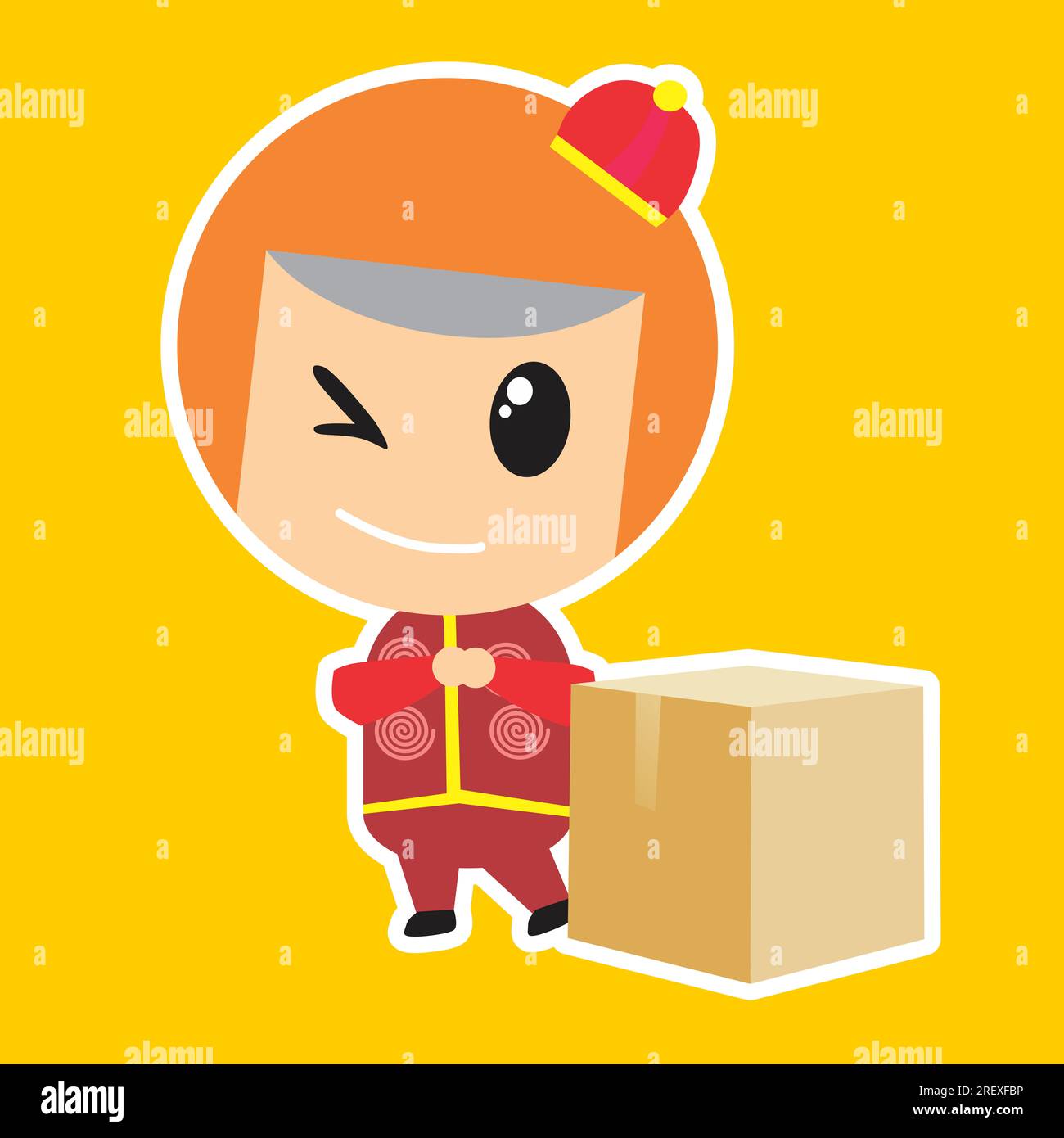 Delivery boy cartoon Stock Photo