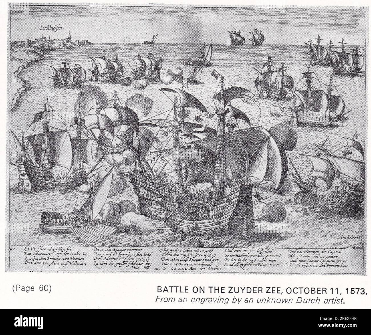 Battle on the Zuyder Zee, October 11, 1573. Stock Photo