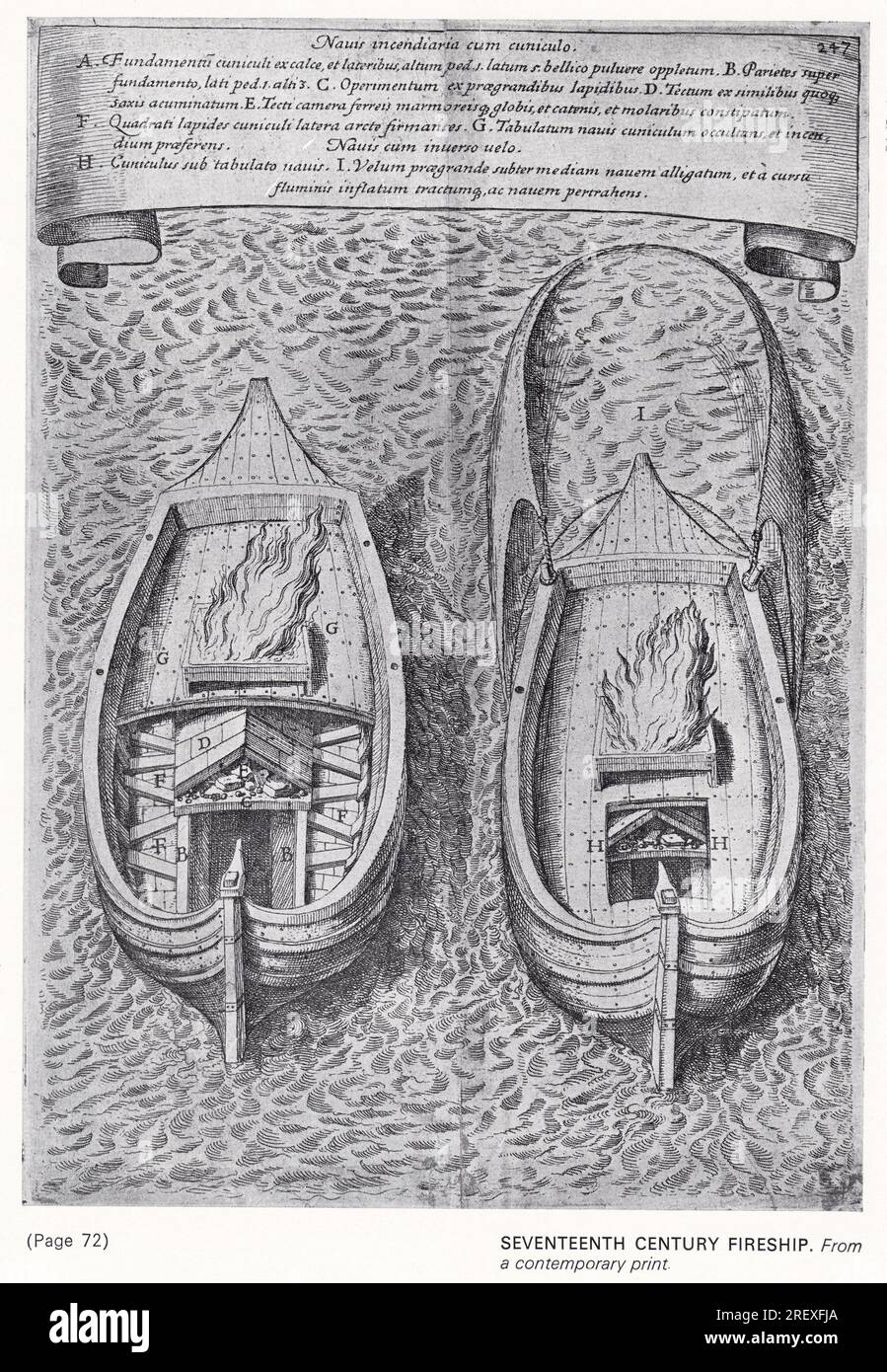 17th Century Fireship. Stock Photo