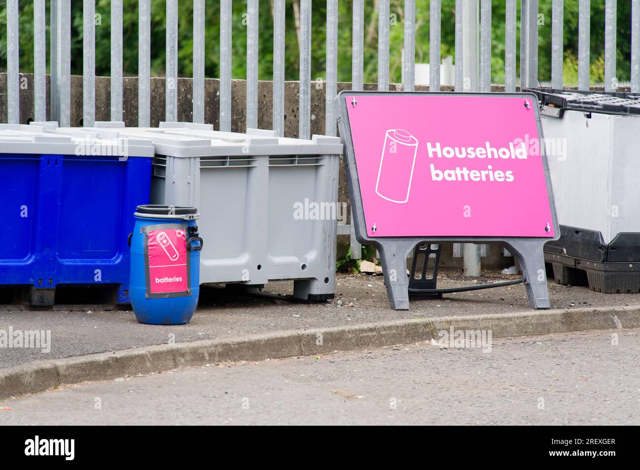 Recycle bin for household batteries to save pollution Stock Photo Alamy
