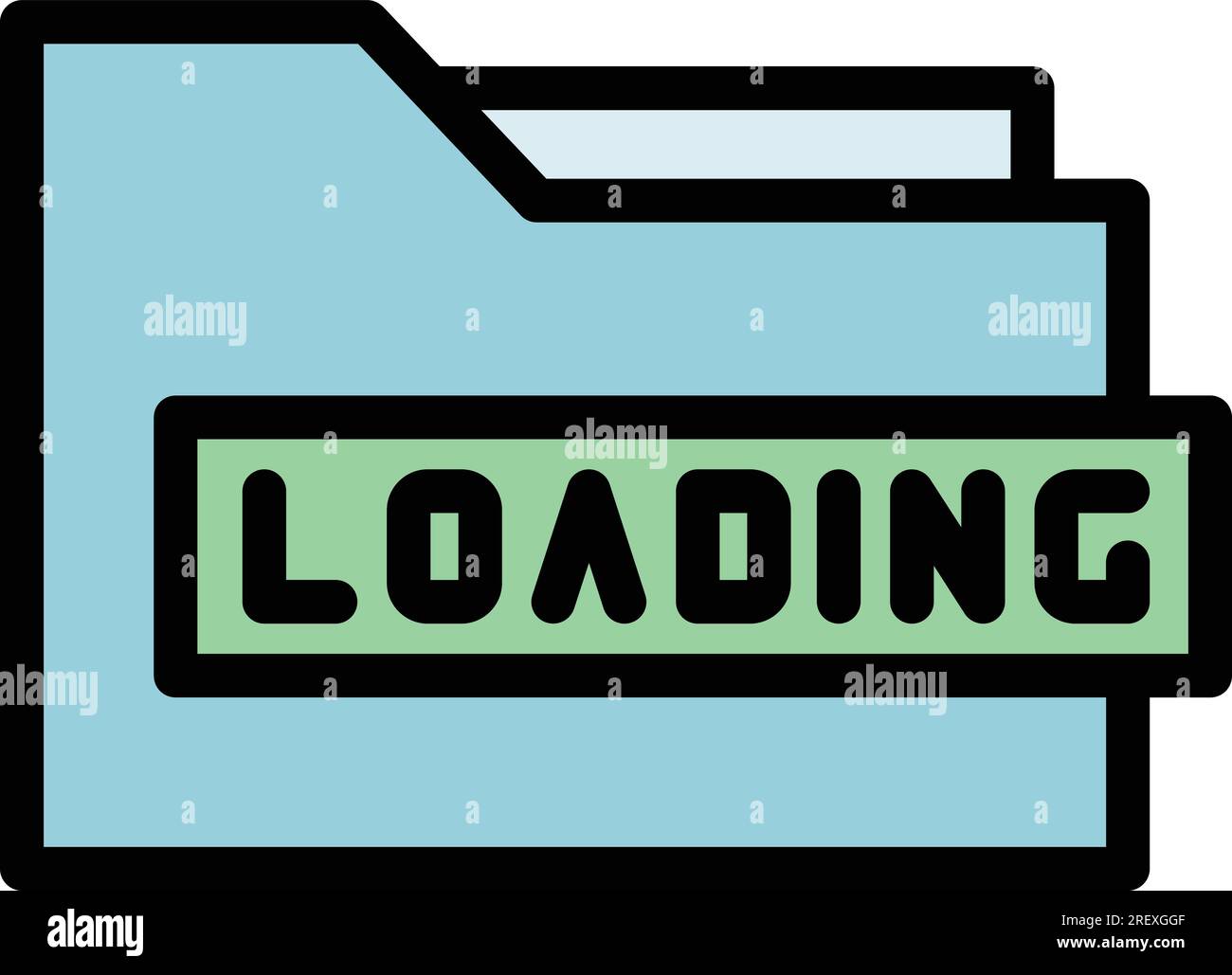 Loading folder icon outline vector. Html code. Web design color flat ...
