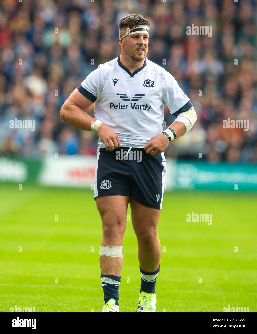 Edinburgh, UK. 29th July 2023: The Famous Grouse Nations Series.  ScotlandÕs Murphy Walker during the Scotland v Italy International, Scottish Gas - Murrayfield,  Edinburgh. Credit: Ian Rutherford Alamy Live News Stock Photo