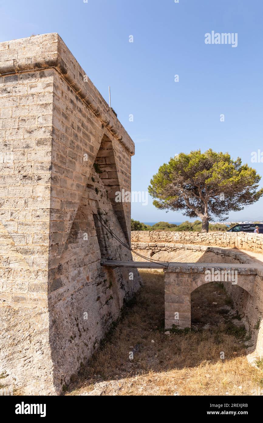 Castell de sa Punta de n'Amer - Coastal Castle / Fortress, Sa Coma, Cala Millor, Majorca, (Mallorca), Balearic Islands, Spain, Europe Stock Photo