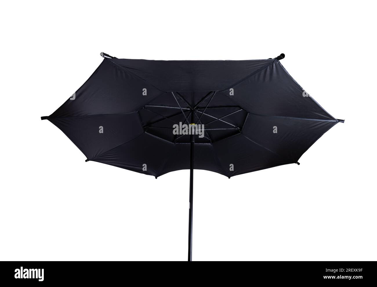 Big umbrella from wind and sun isolated on white background Stock Photo ...