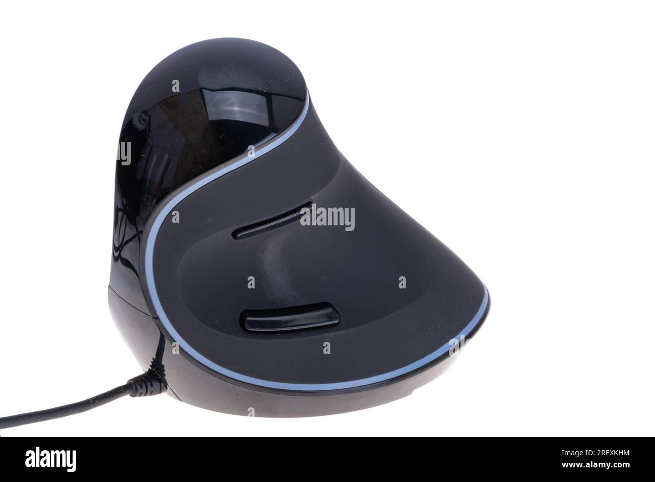 Vertical gaming computer mouse isolated on white background Stock Photo