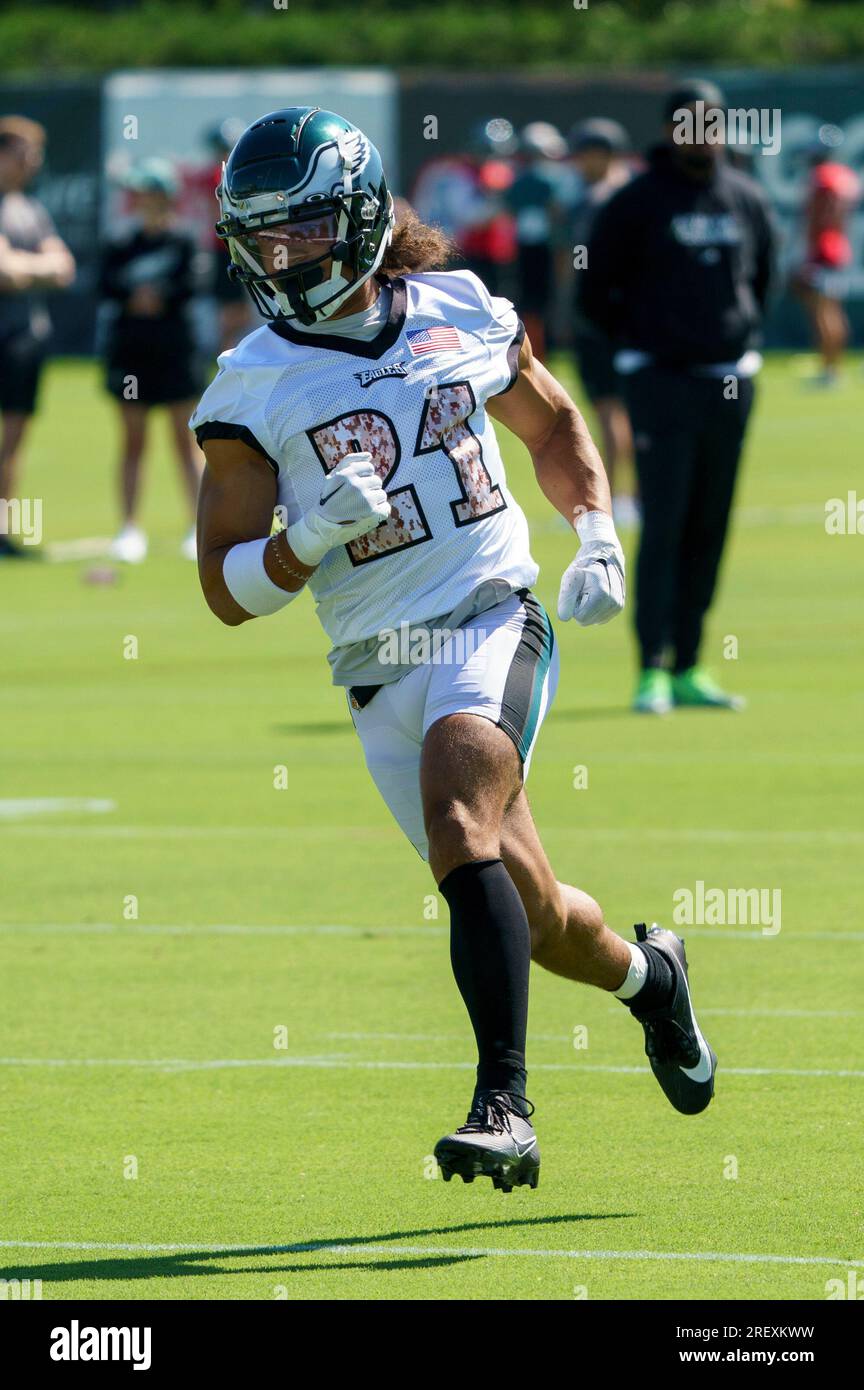 Philadelphia Eagles' A.J. Brown runs drill during practice at NFL football training  camp, Sunday, July 30, 2023, in Philadelphia. (AP Photo/Chris Szagola Stock  Photo - Alamy