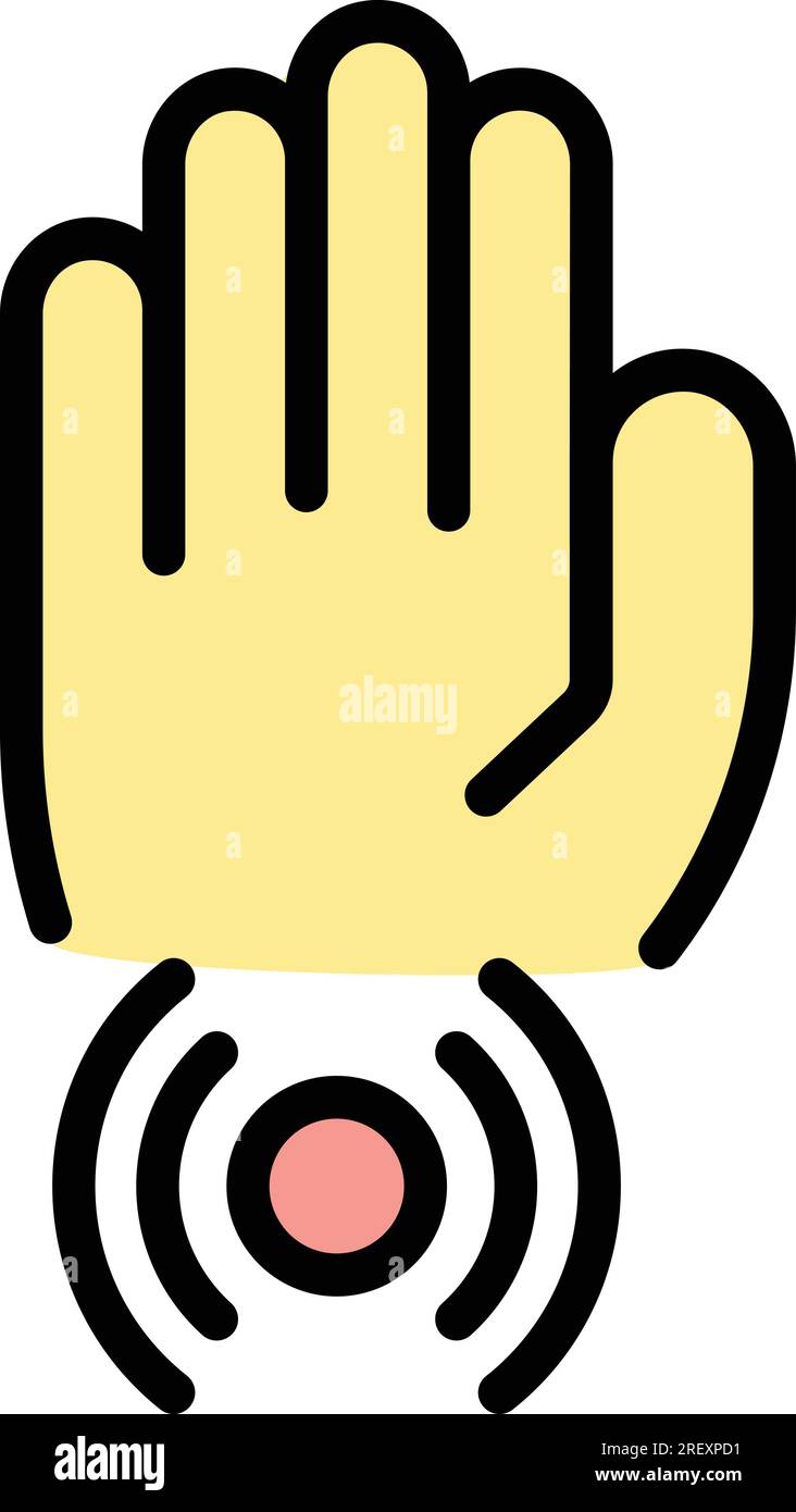 Shake hands icon outline vector. Panic attack. Mental fear color flat Stock Vector