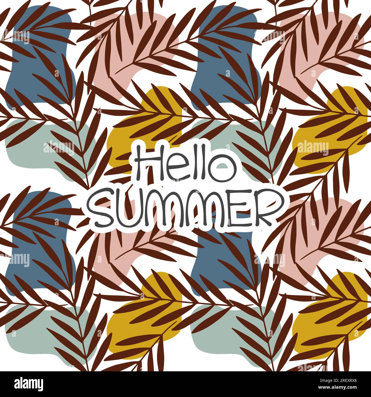 Abstract seamless summer pattern with tropical leaves Stock Vector