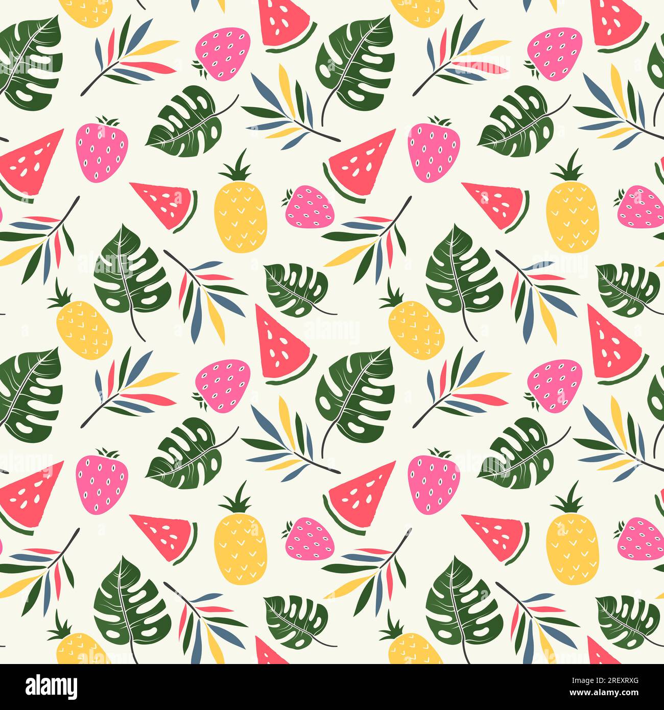 Watermelon fruits exotic leaves Stock Vector Images - Alamy