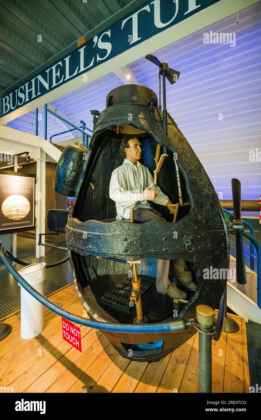 Replica of Bushnell's Turtle The Submarine Force Library & Museum   Groton, Connecticut, USA Stock Photo