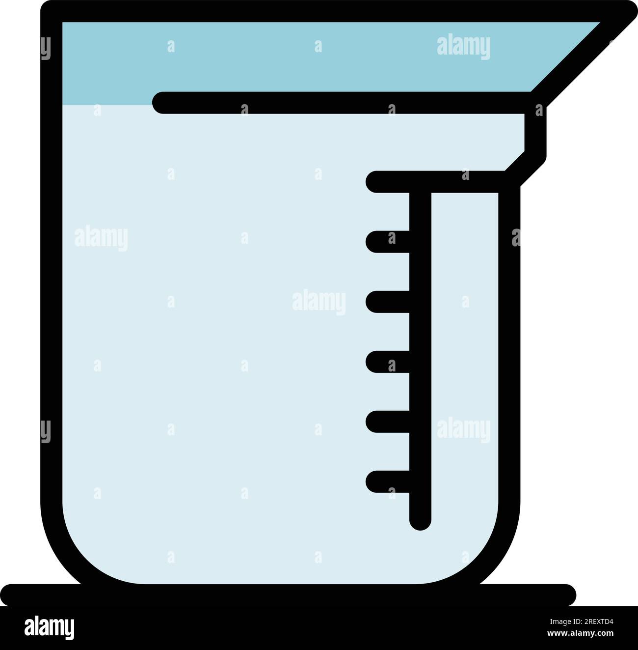 Lab beaker icon outline vector. Laboratory test. Science research color