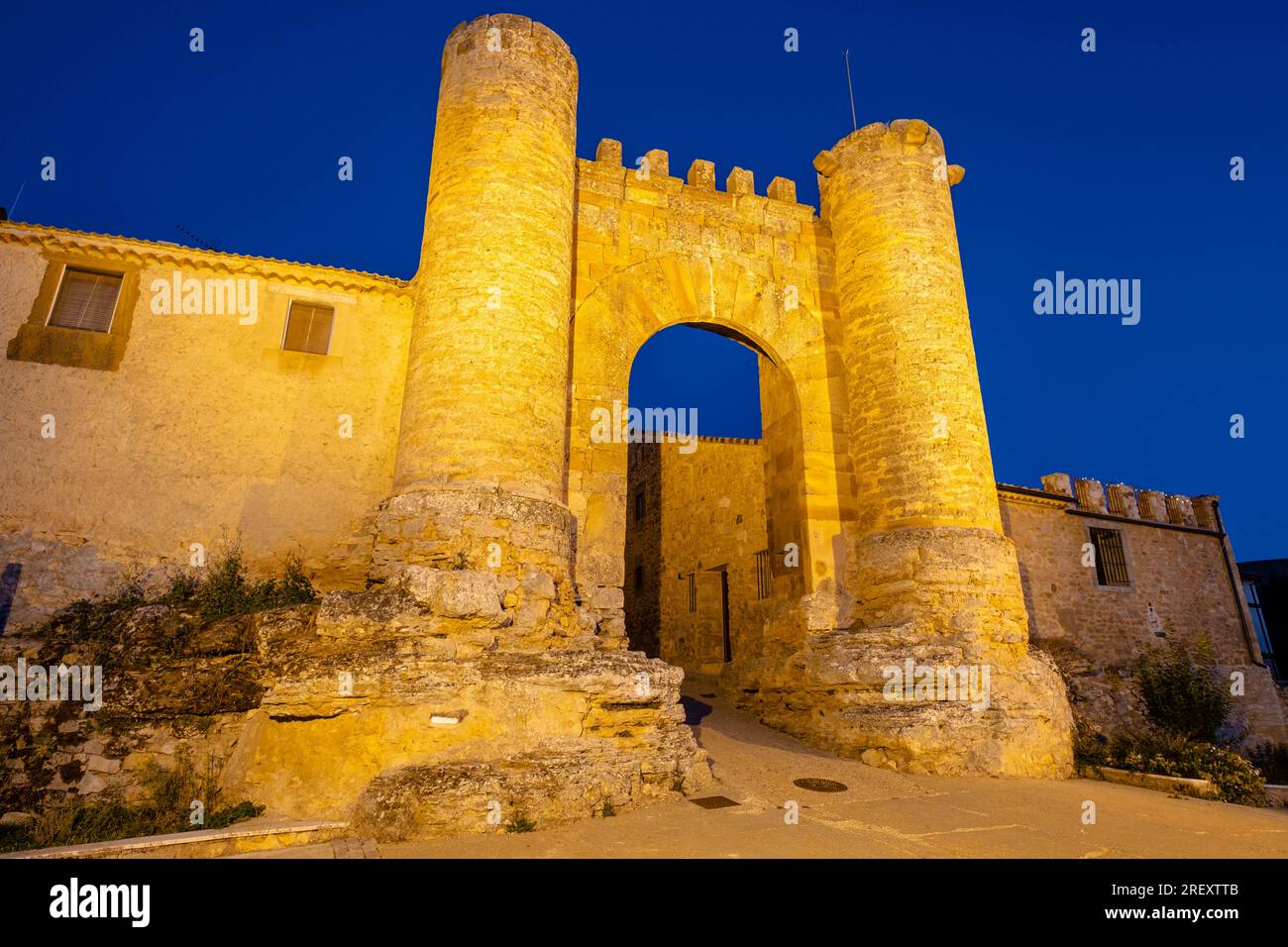 Puerta de la Sollera, Arco de Abajo, 14th century, Walled medieval complex, Retortillo de Soria, Soria, autonomous community of Castilla y León, Spain Stock Photo