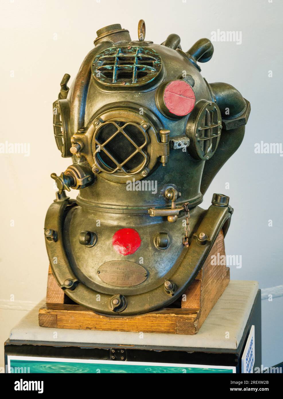 Diver's Helmet The Submarine Force Library & Museum   Groton, Connecticut, USA Stock Photo