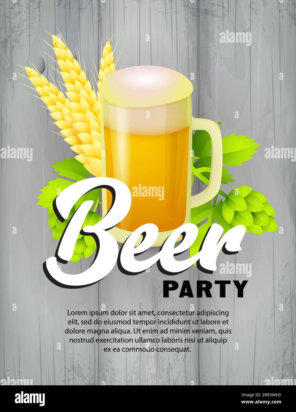 Beer party lettering Stock Vector