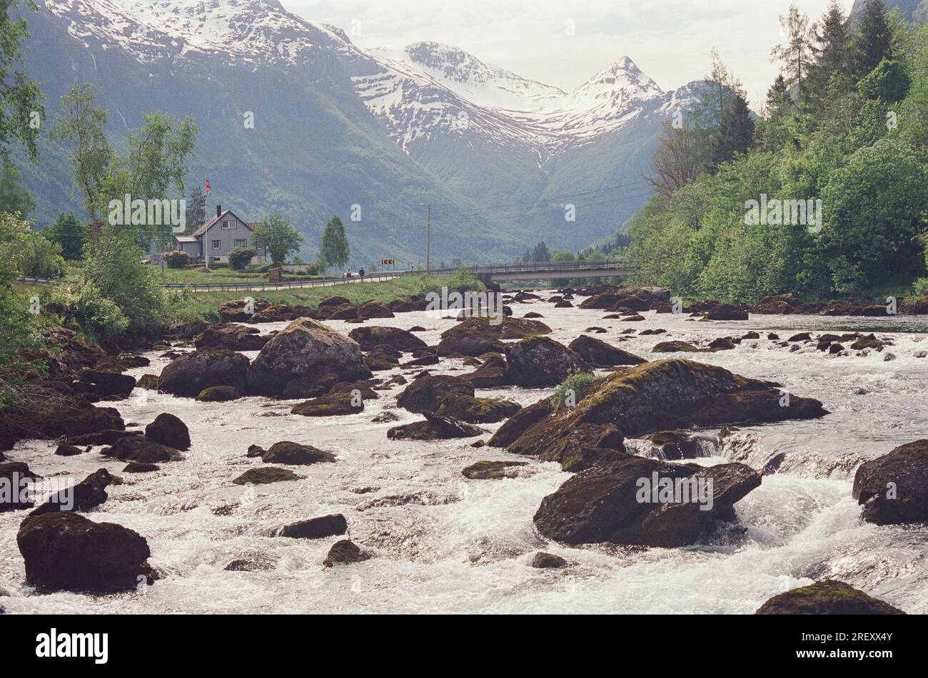 Olden, Norway. June 2nd, 2023. A general view of the Norwegian fjord ...