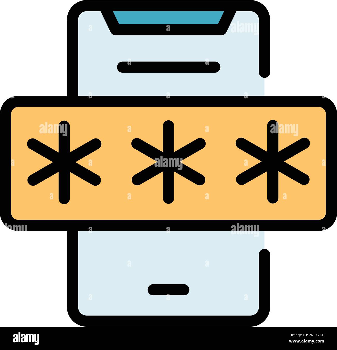 Secure phone login icon outline vector. Step code. Password ...