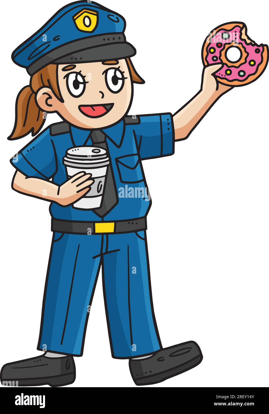 Police Having Coffee Break Cartoon Colored Clipart Stock Vector Image & Art  - Alamy