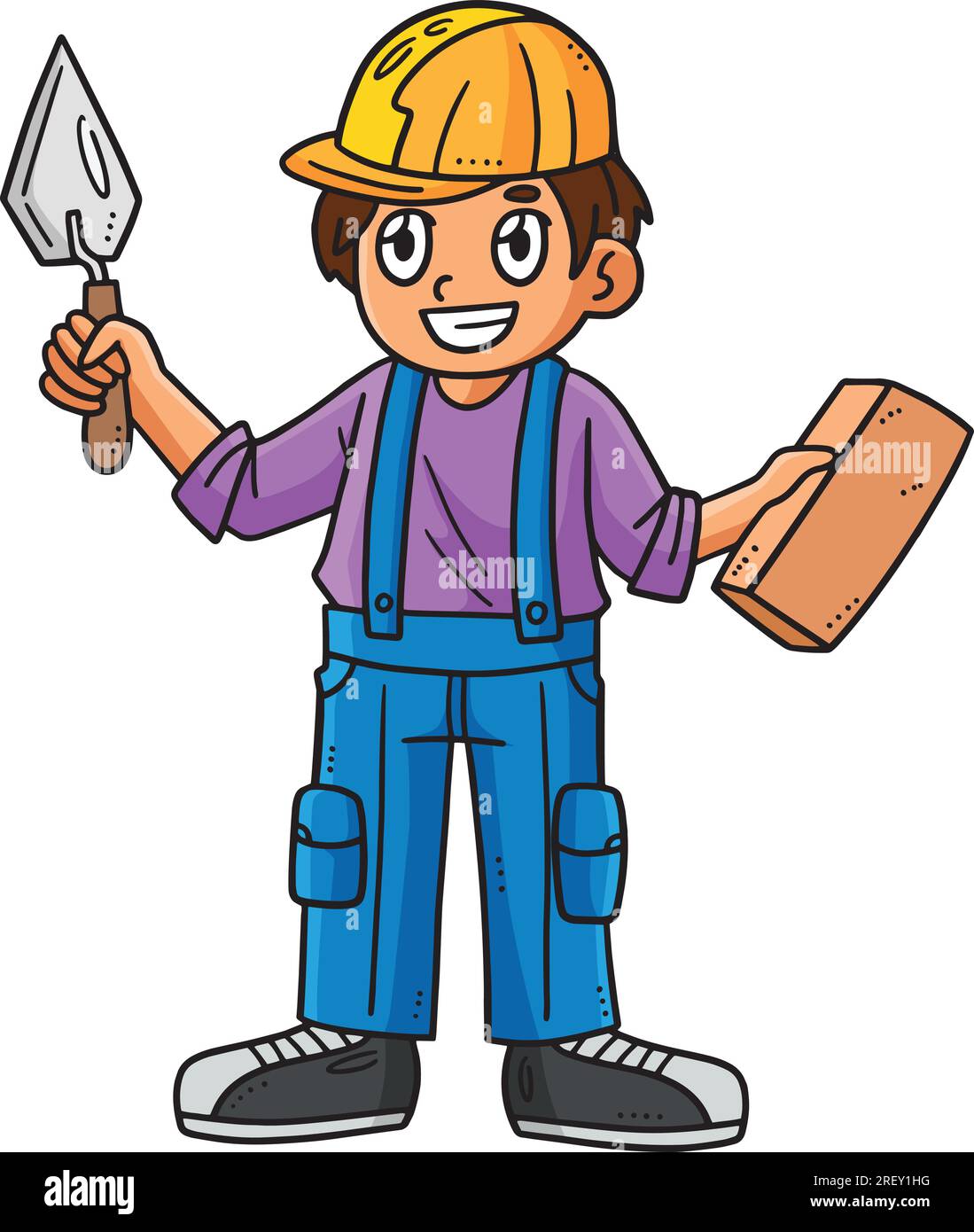 Mason and Bricks Cartoon Colored Clipart Stock Vector Image & Art Alamy
