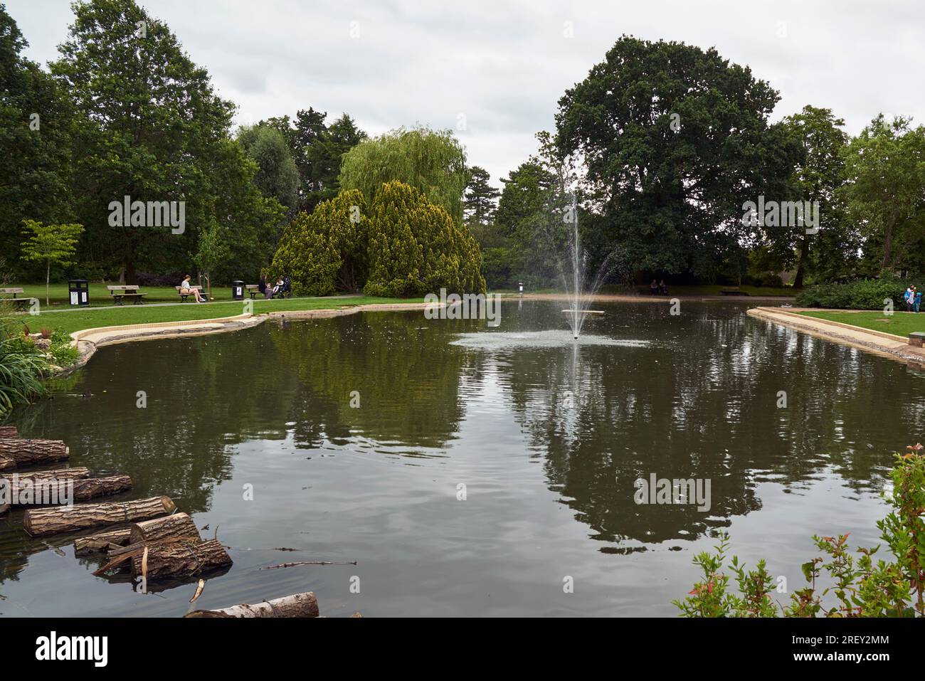 The lake at Pinner Memorial Park, Pinner, Middlesex, Greater London UK