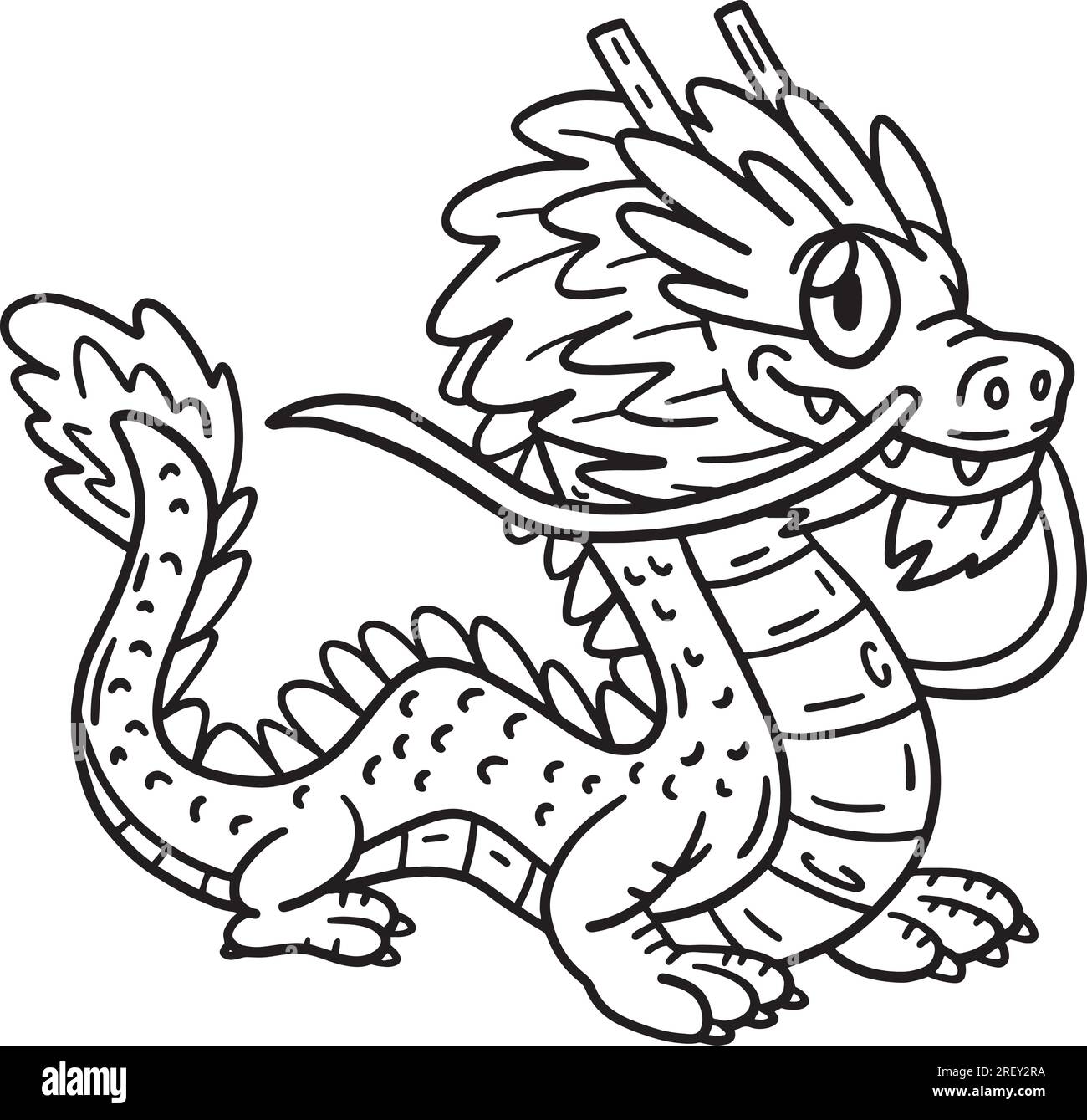 Year of the Dragon Standing Dragon Isolated Stock Vector Image & Art