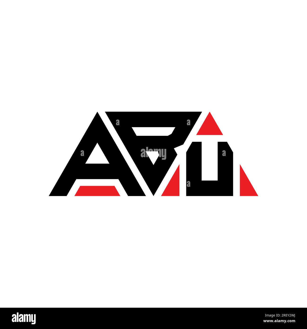 ABU triangle letter logo design with triangle shape. ABU triangle logo design monogram. ABU triangle vector logo template with red color. ABU triangul Stock Vector