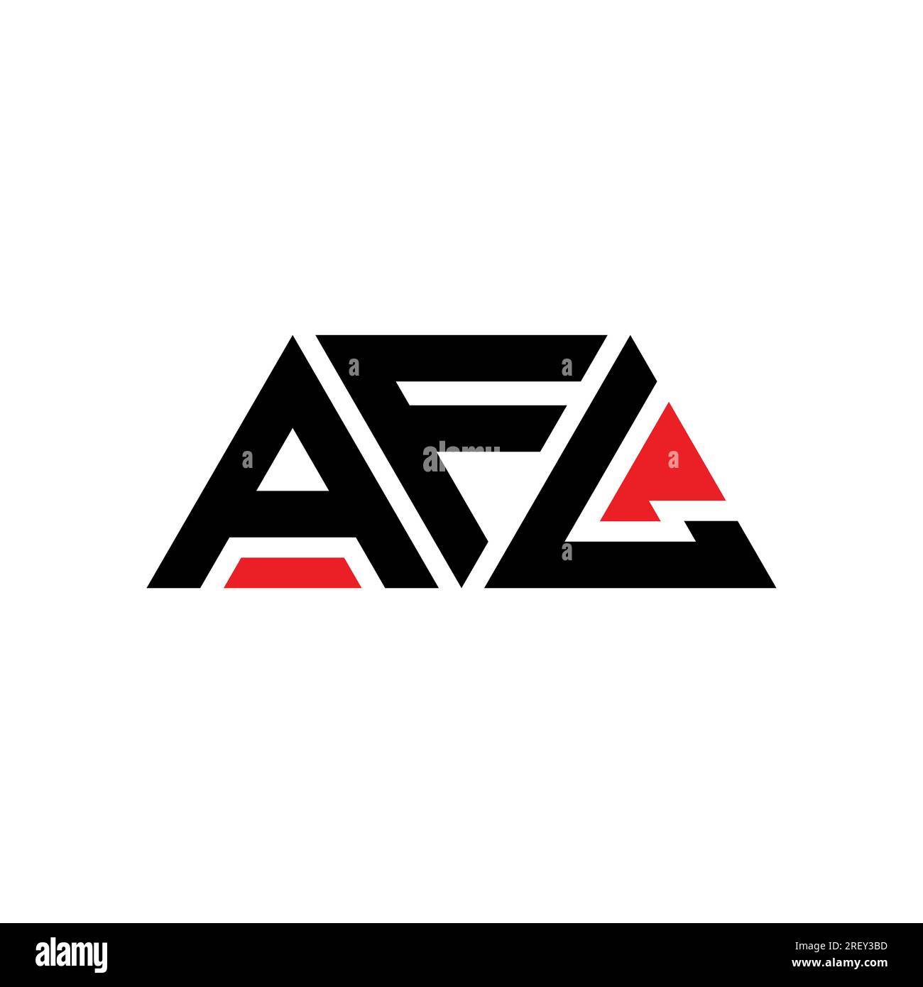AFL triangle letter logo design with triangle shape. AFL triangle logo design monogram. AFL triangle vector logo template with red color. AFL triangul Stock Vector