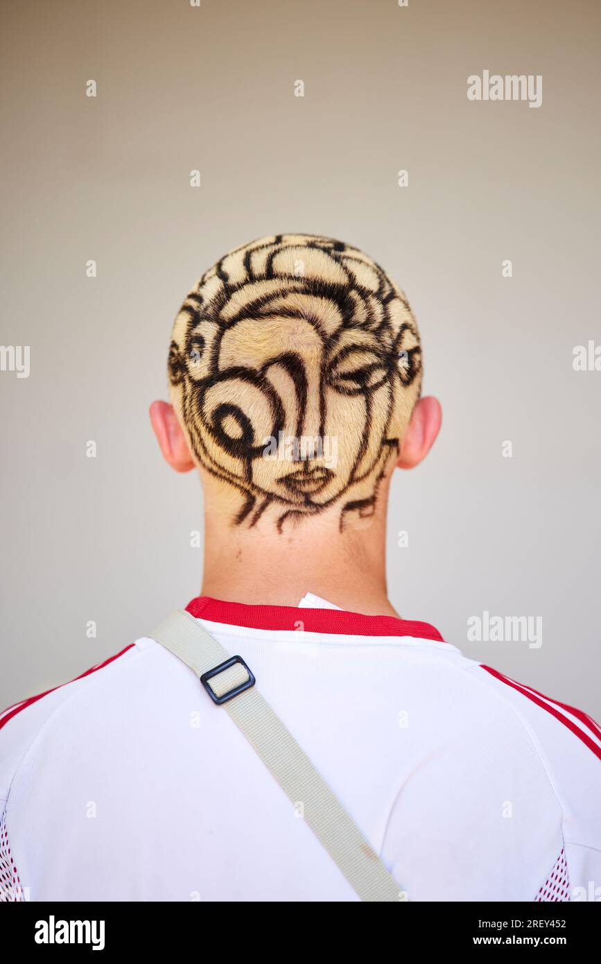 Picasso style haircut Stock Photo