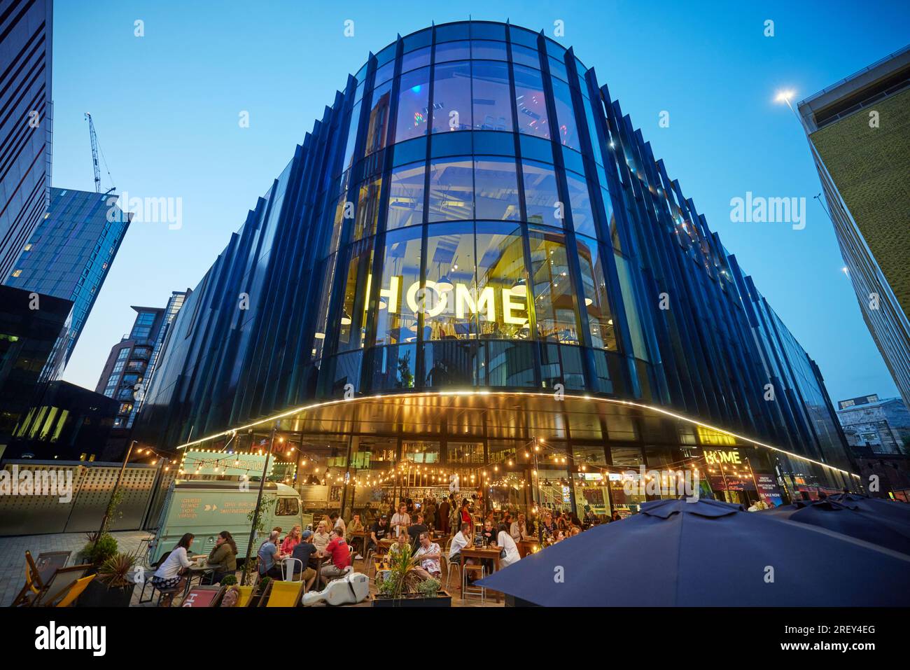 First Street Manchester HOME theatre plaza Stock Photo Alamy