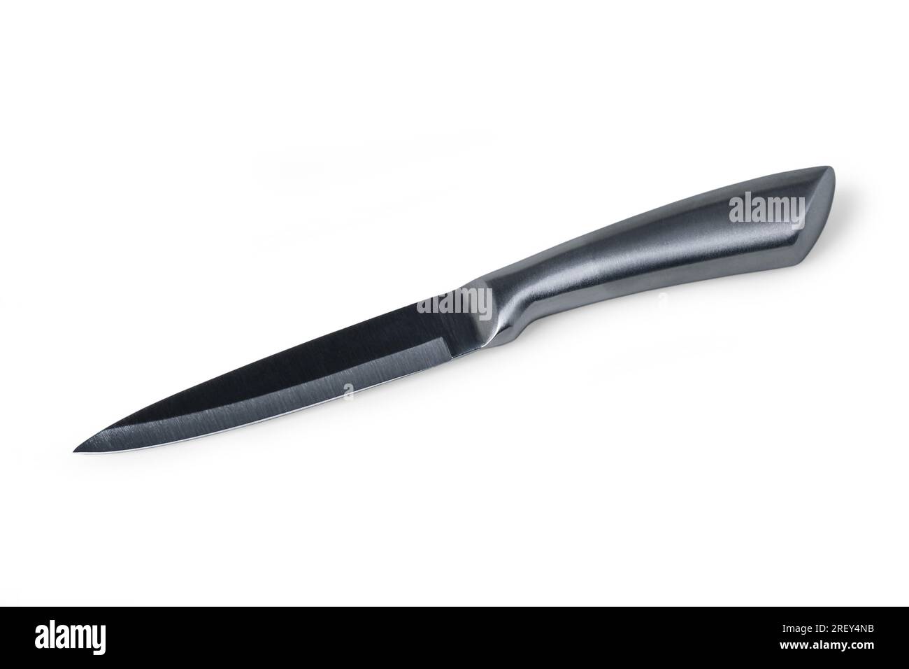 Table knife with metal handle isolated on white background Stock Photo