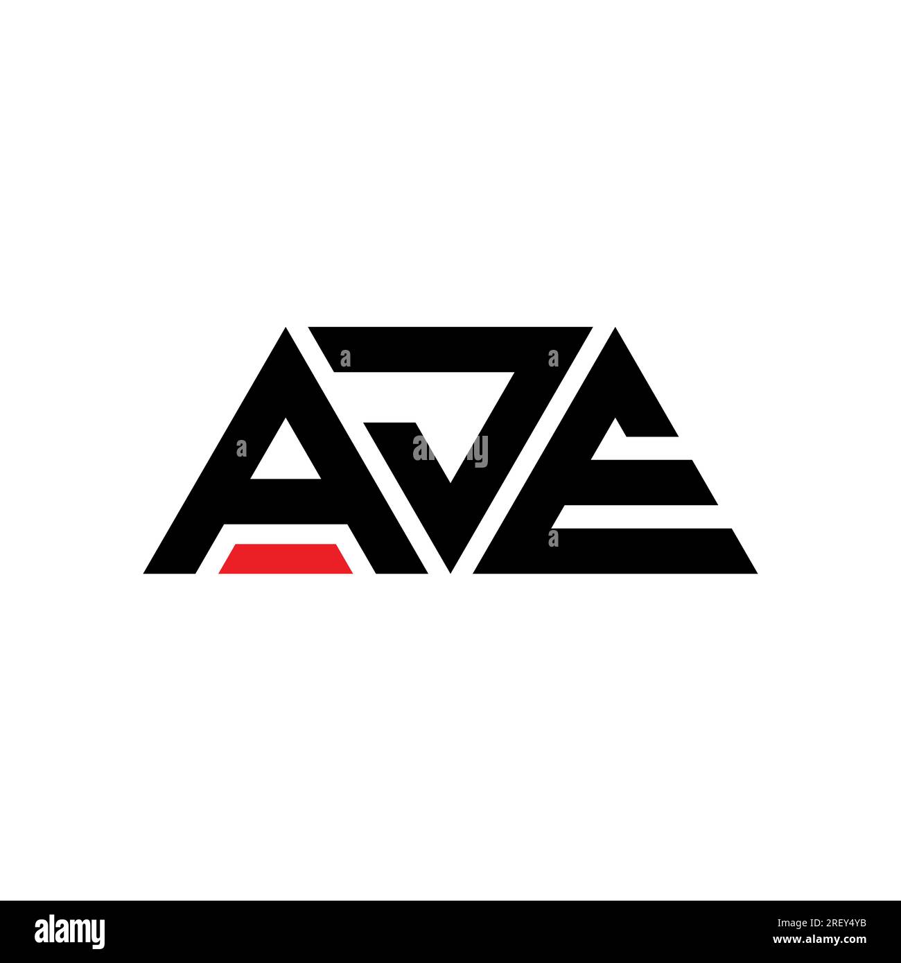 AJE triangle letter logo design with triangle shape. AJE triangle logo