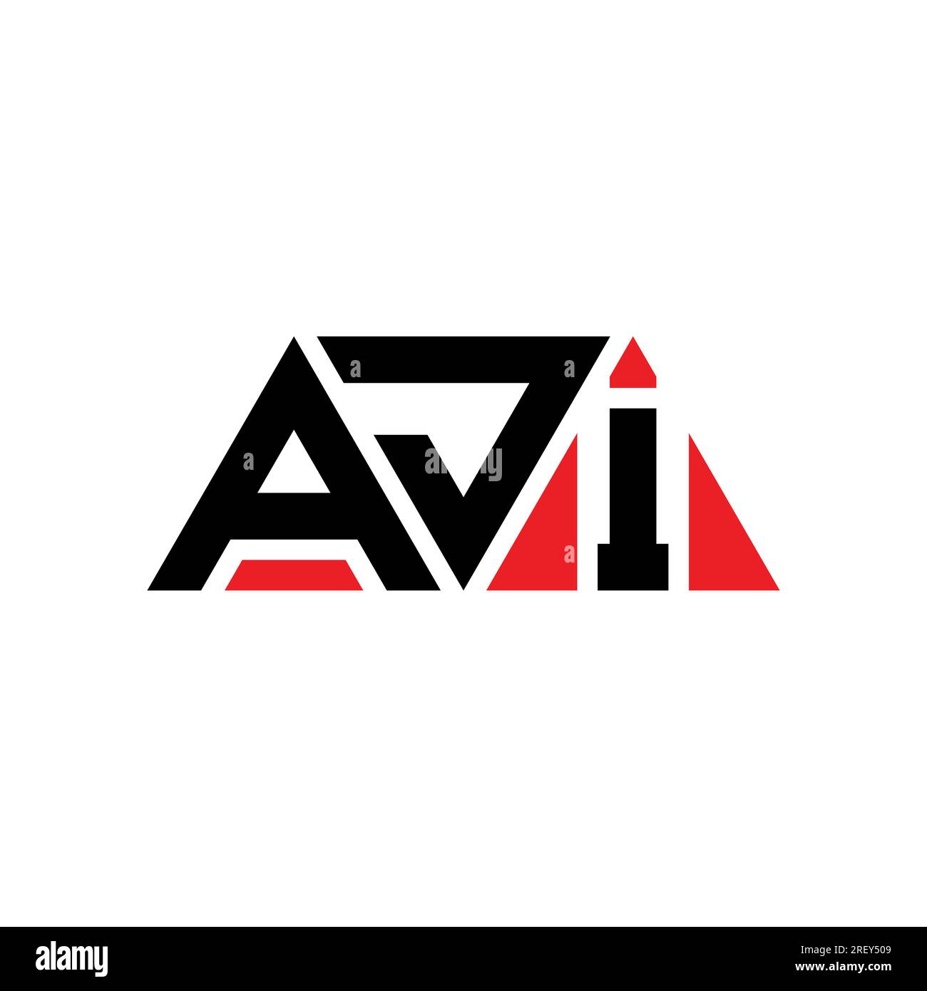 AJI triangle letter logo design with triangle shape. AJI triangle logo