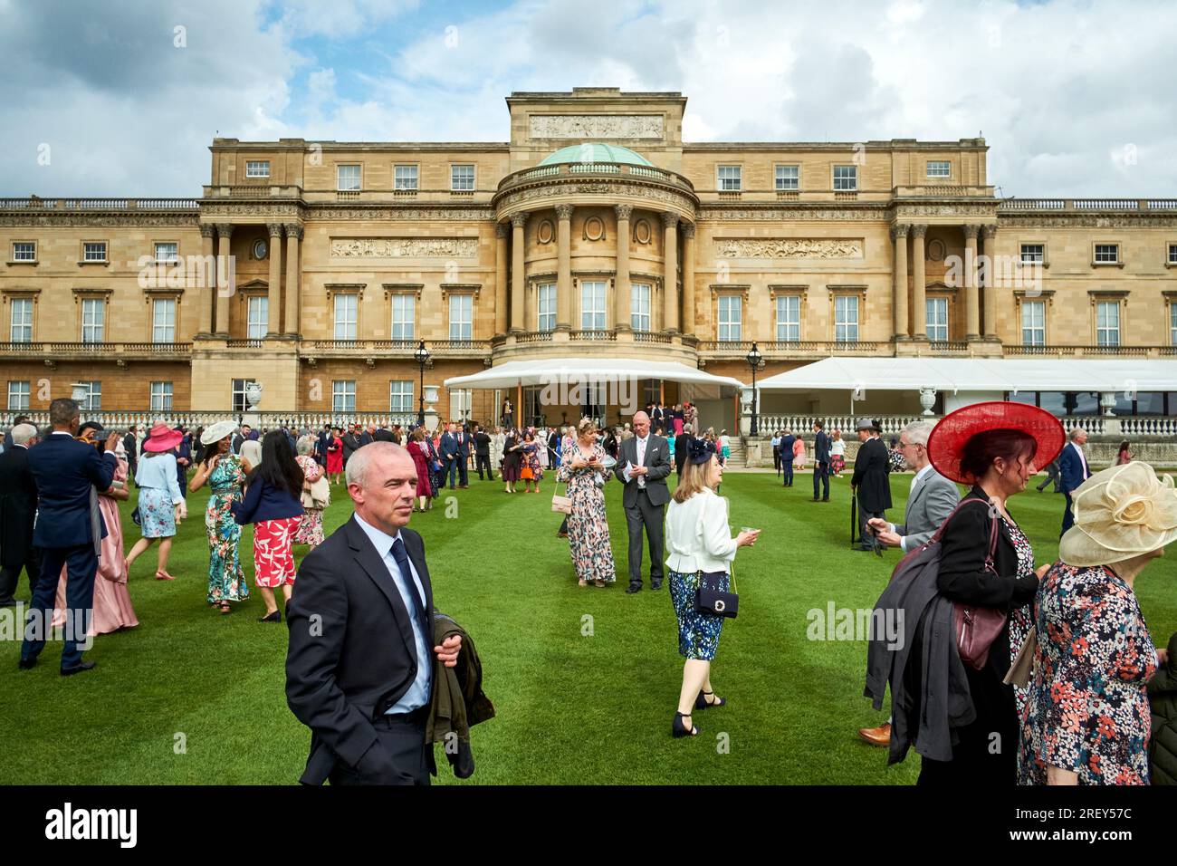 Back garden party  area to Buckingham Palace Stock Photo