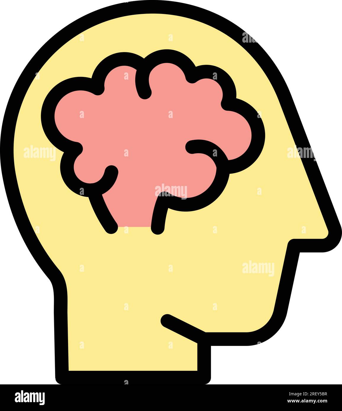 Mri brain icon outline vector. Medical xray. Health head color flat Stock Vector