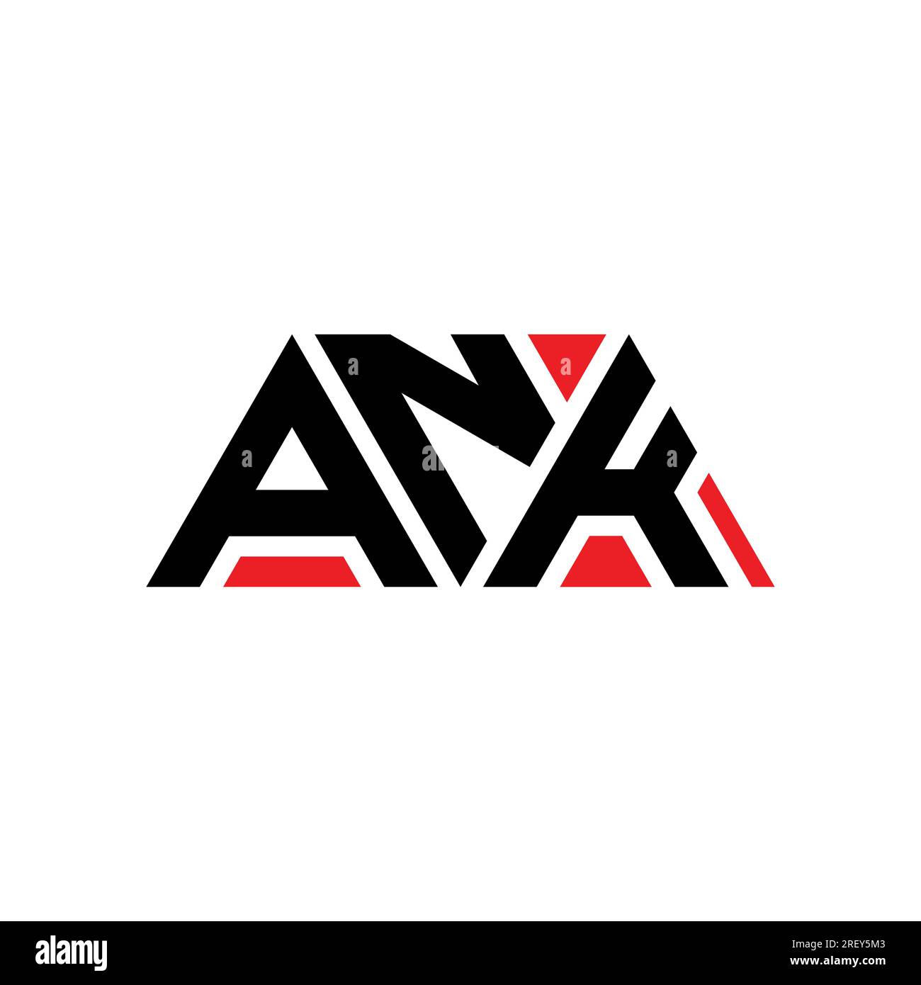 ANK triangle letter logo design with triangle shape. ANK triangle logo