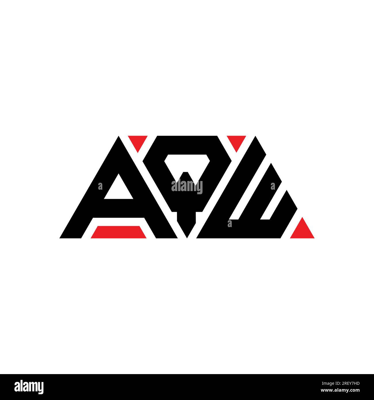 AQW triangle letter logo design with triangle shape. AQW triangle logo