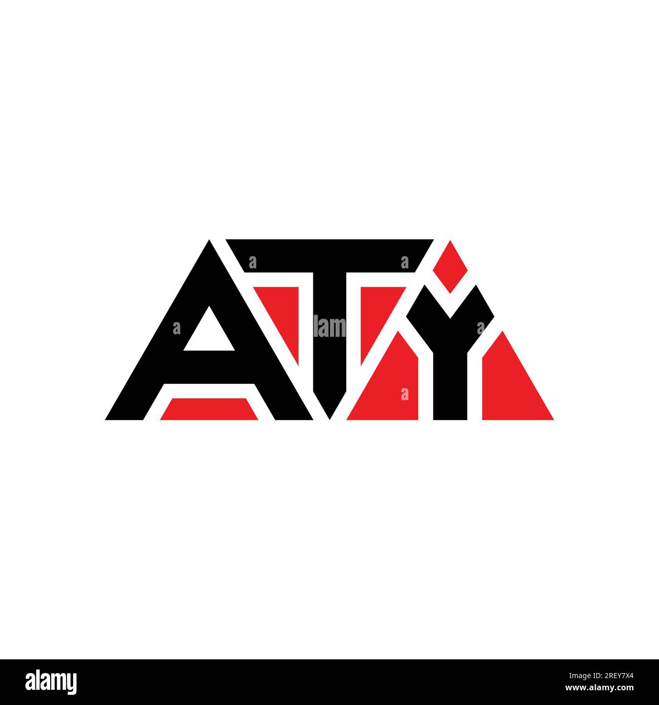 ATY triangle letter logo design with triangle shape. ATY triangle logo design monogram. ATY triangle vector logo template with red color. ATY triangul Stock Vector