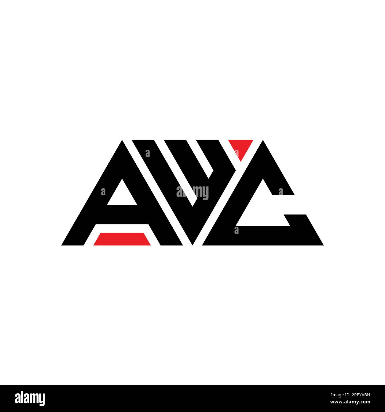 AWC triangle letter logo design with triangle shape. AWC triangle logo