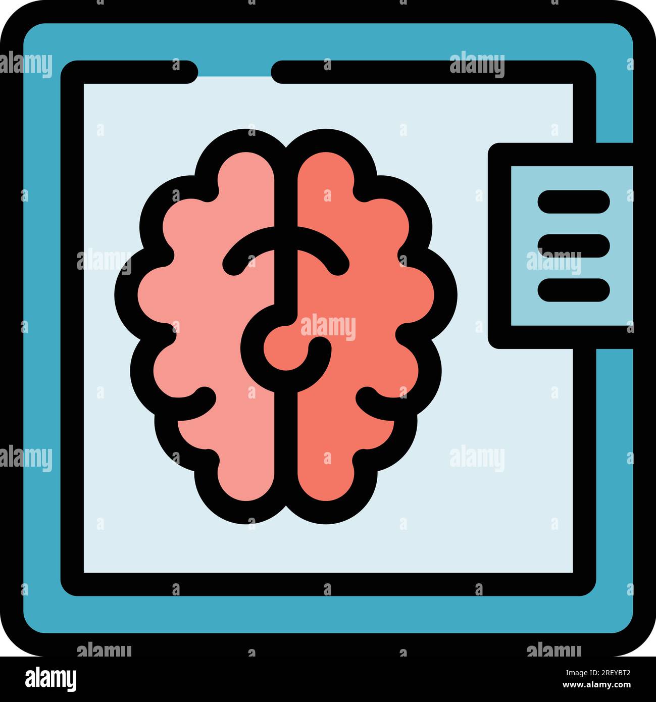 Brain mri image icon outline vector. Health medical. Human body color flat Stock Vector