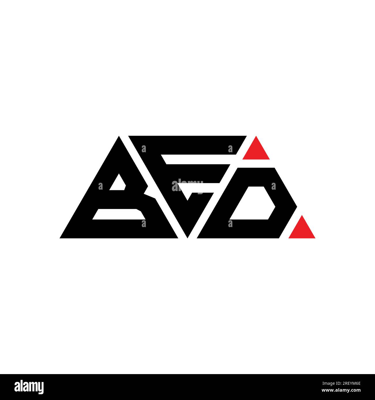 BED triangle letter logo design with triangle shape. BED triangle logo design monogram. BED triangle vector logo template with red color. BED triangul Stock Vector