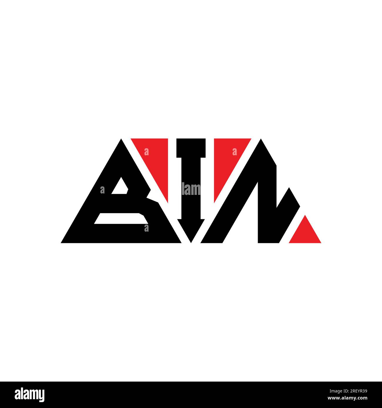 BIN triangle letter logo design with triangle shape. BIN triangle logo