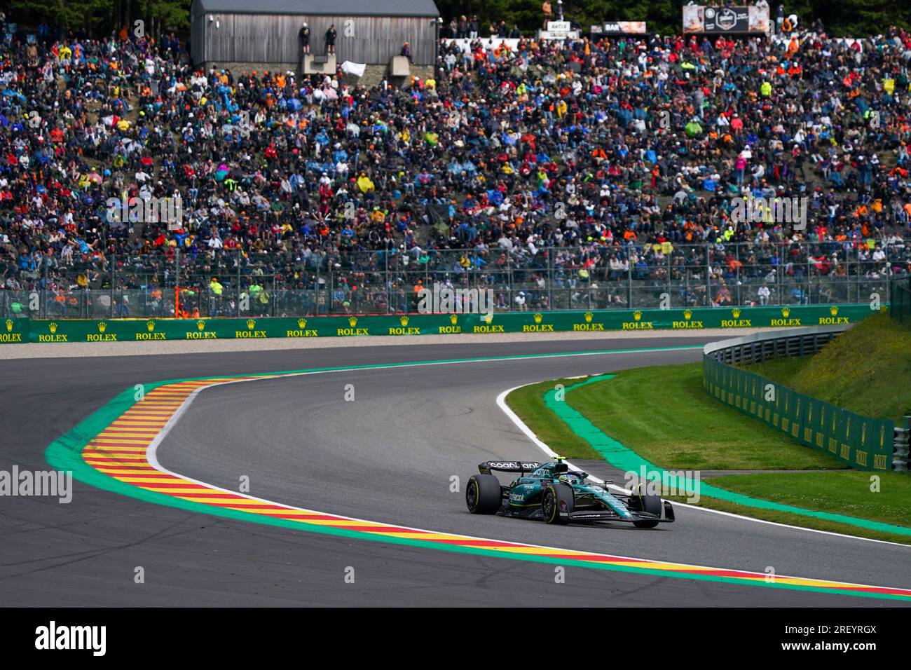 Fernando Alonso (SPA)  Aston Martin F1 Team AMR23   during the Race on Sunday Jul 30th FORMULA 1 MSC CRUISES BELGIAN GRAND PRIX 2023 - Jul28 to Jul 30 Stock Photo