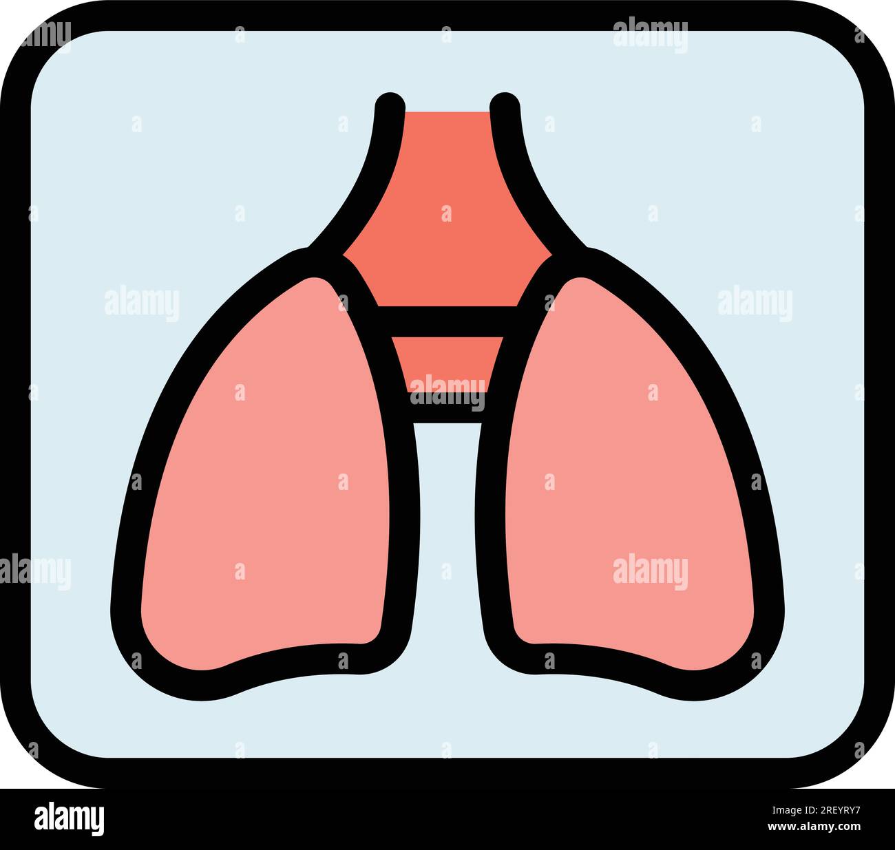 Mri lungs icon outline vector. Bone equipment. Care examination color flat Stock Vector