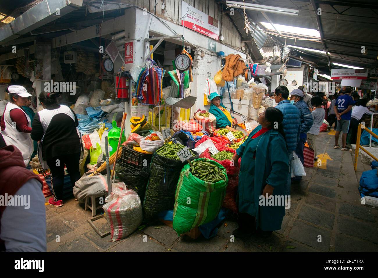 Cusco, Peru; 1st January 2023 Commercial activity with local vendors