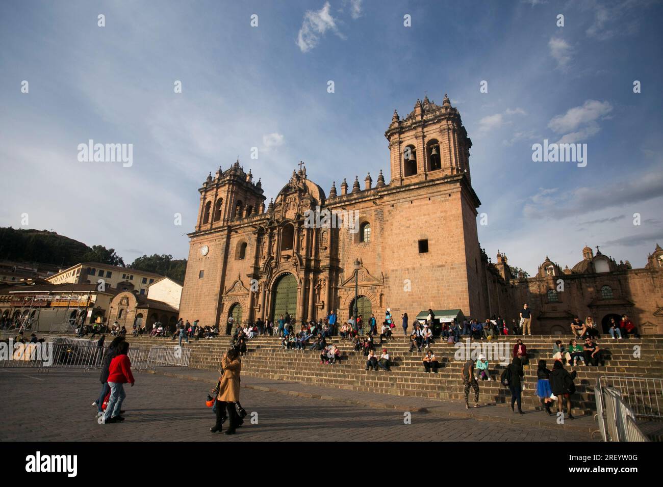 Cusco, Peru; January 1, 2023: Cathedral of Cusco. Imposing cathedral full of paintings from the colonial era, which was built during the 16th and 17th Stock Photo