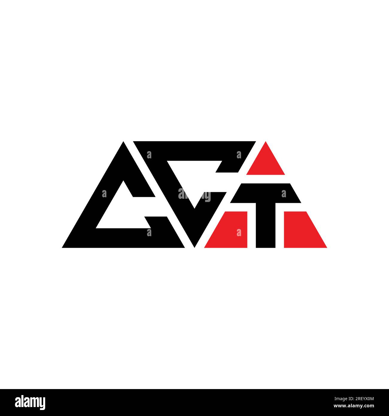 CCT triangle letter logo design with triangle shape. CCT triangle logo design monogram. CCT triangle vector logo template with red color. CCT triangul Stock Vector