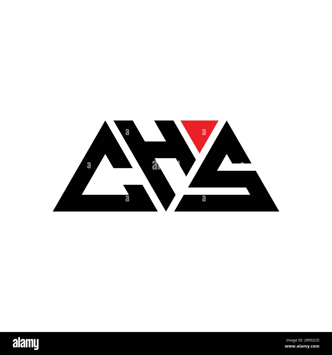 CHS triangle letter logo design with triangle shape. CHS triangle logo