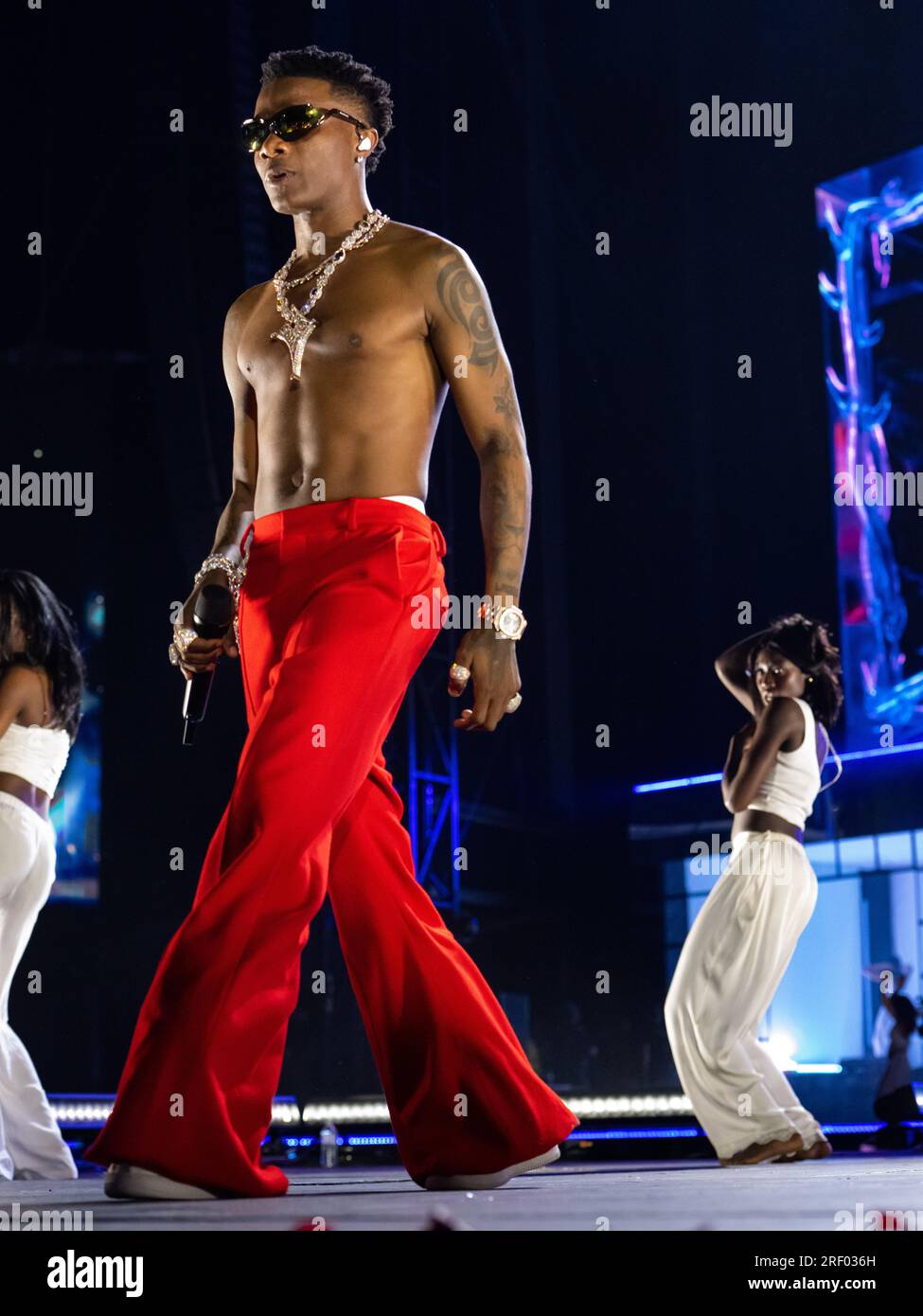 London, UK. 29th July, 2023. Wizkid performs at Tottenham Hotspur Stadium Photographed by Credit