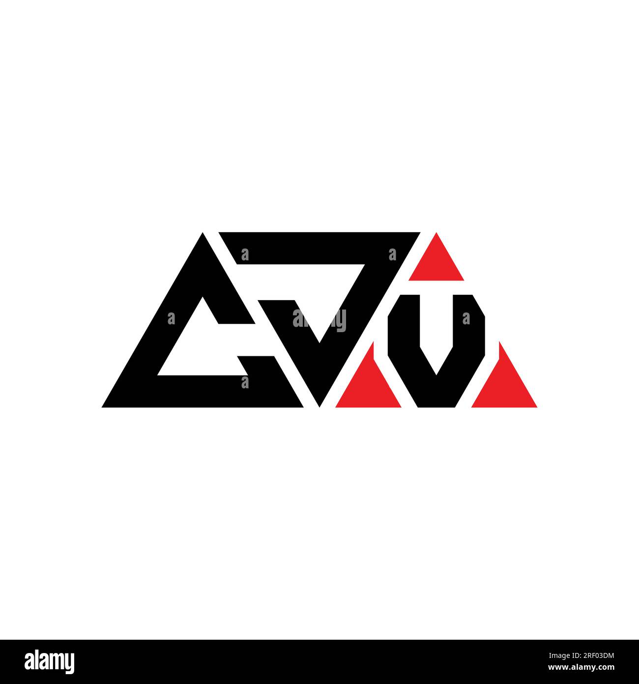 CJV triangle letter logo design with triangle shape. CJV triangle logo design monogram. CJV triangle vector logo template with red color. CJV triangul Stock Vector