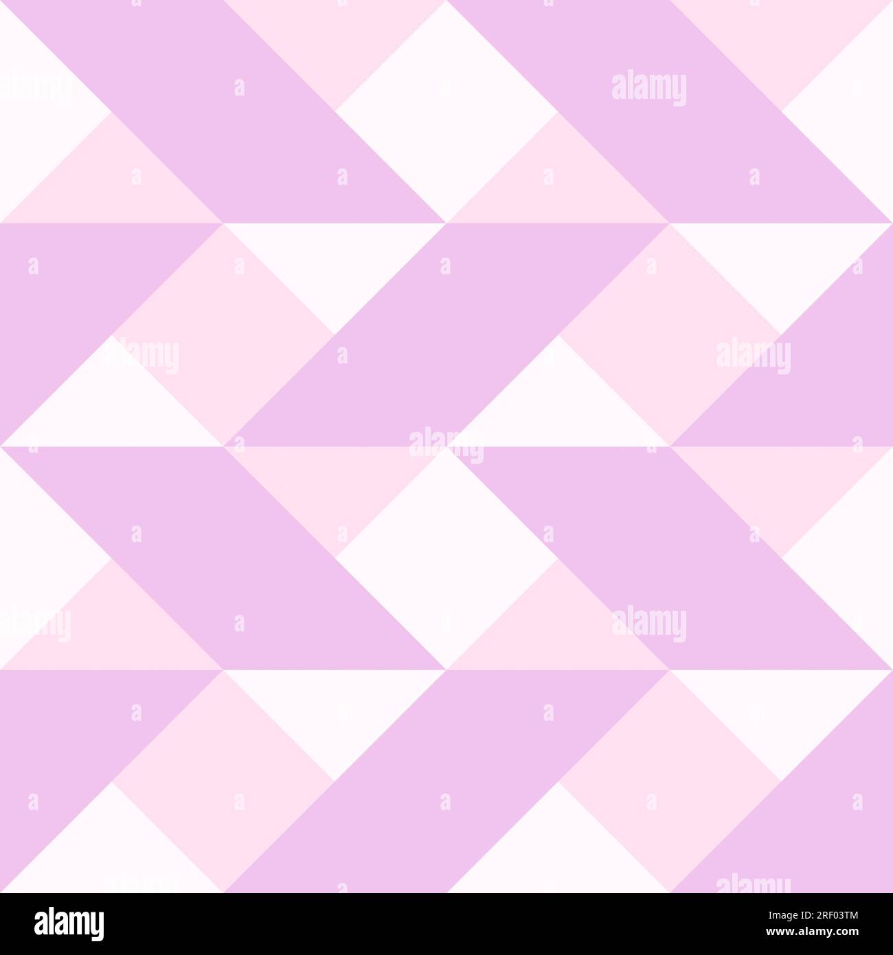 Seamless pattern of bright pink and lilac geometric shapes, abstract minimalistic background. High resolution full frame design template, copy space. Stock Photo